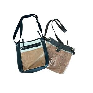 The Sak Black and Brown Satchels